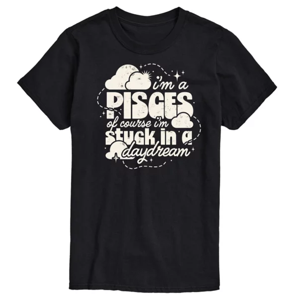 Мужская футболка с принтом "Я Рыба и мечтатель" Licensed Character, черный 
Мужская футболка с принтом "Я Рыба и мечтатель" Licensed Character, черный