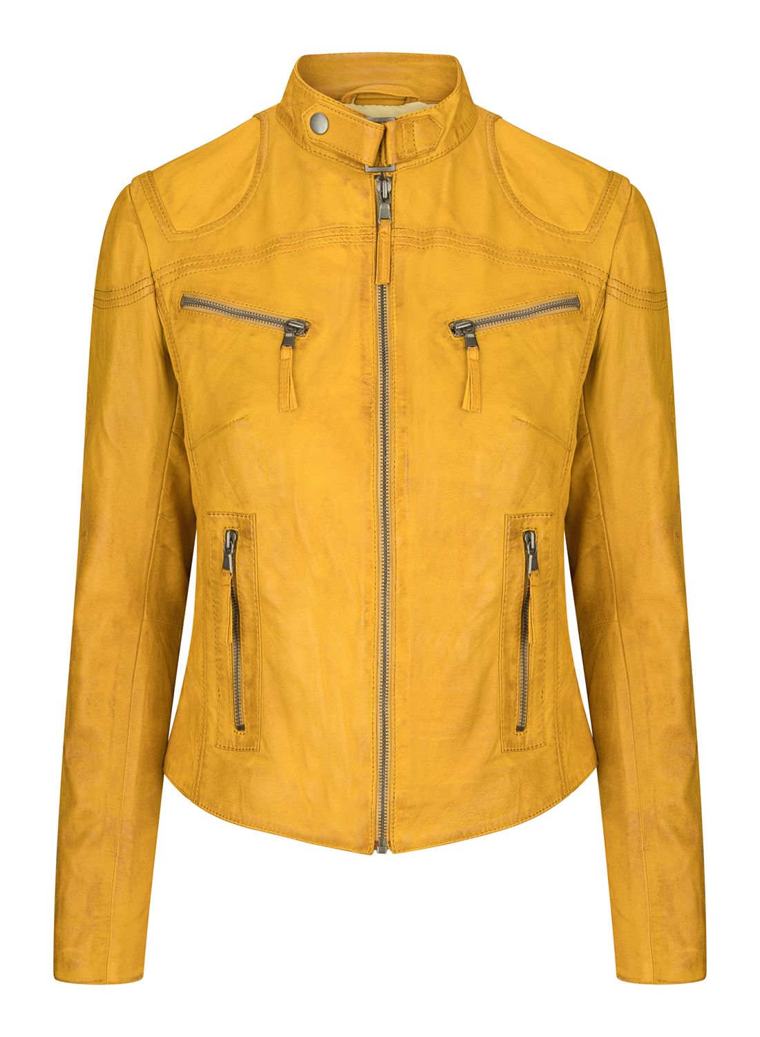 Настоящая кожаная винтажная приталенная байкерская куртка TruClothing, желтый
Настоящая кожаная винтажная приталенная байкерская куртка TruClothing, желтый