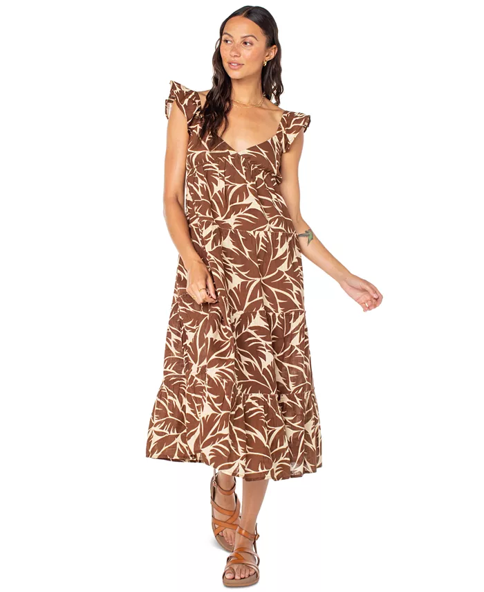 Женское хлопковое платье миди с принтом и ярусами Palmy Days Roxy, коричневый/бежевый
Женское хлопковое платье миди с принтом и ярусами Palmy Days Roxy, коричневый/бежевый