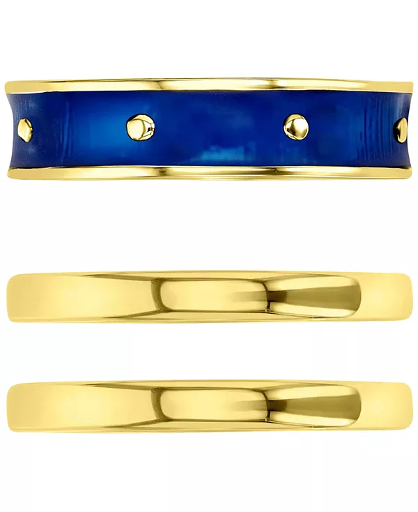 Комплект из 3 эмалевых и полированных колец из стерлингового серебра с 14-каратным золотом Macy'S, blue/gold
Комплект из 3 эмалевых и полированных колец из стерлингового серебра с 14-каратным золотом Macy'S, blue/gold