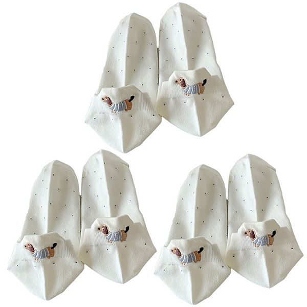 Женские носки-невидимки с вышивкой в виде собаки, 3 пары, мягкая вязка, низкий вырез Anna-Kaci, White
Женские носки-невидимки с вышивкой в виде собаки, 3 пары, мягкая вязка, низкий вырез Anna-Kaci, White