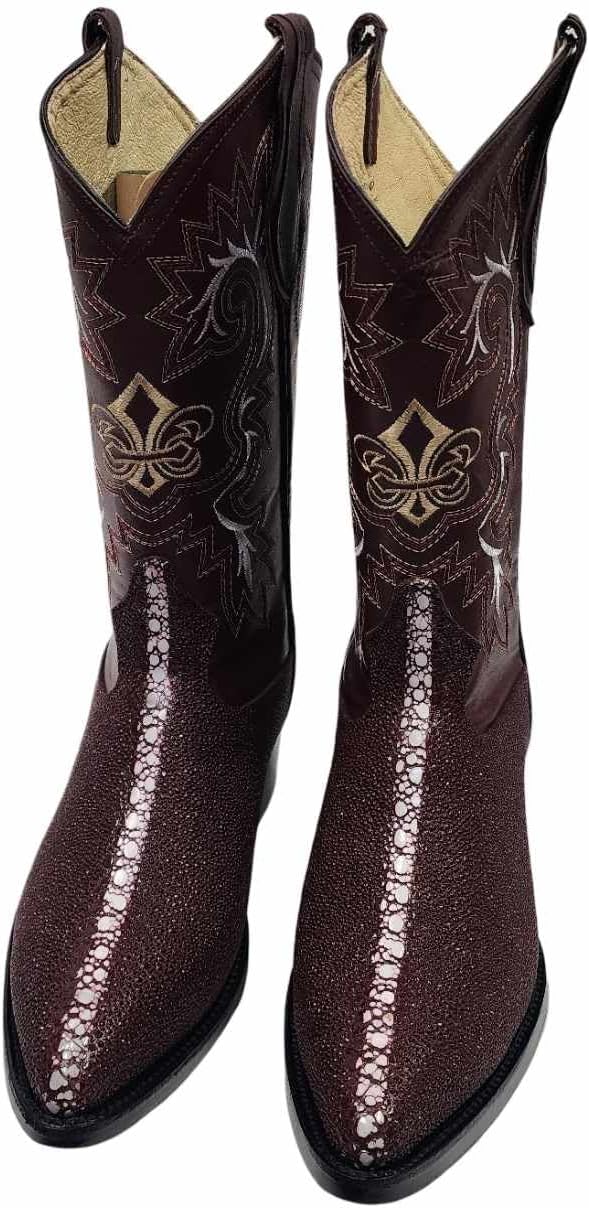Мужские ковбойские сапоги Dona Michi из экзотической кожи ската с заостренным носком, ботас вакиро Мантаррая Родео Пунталь, бордовый
Мужские ковбойские сапоги Dona Michi из экзотической кожи ската с заостренным носком, ботас вакиро Мантаррая Родео Пунталь, бордовый
