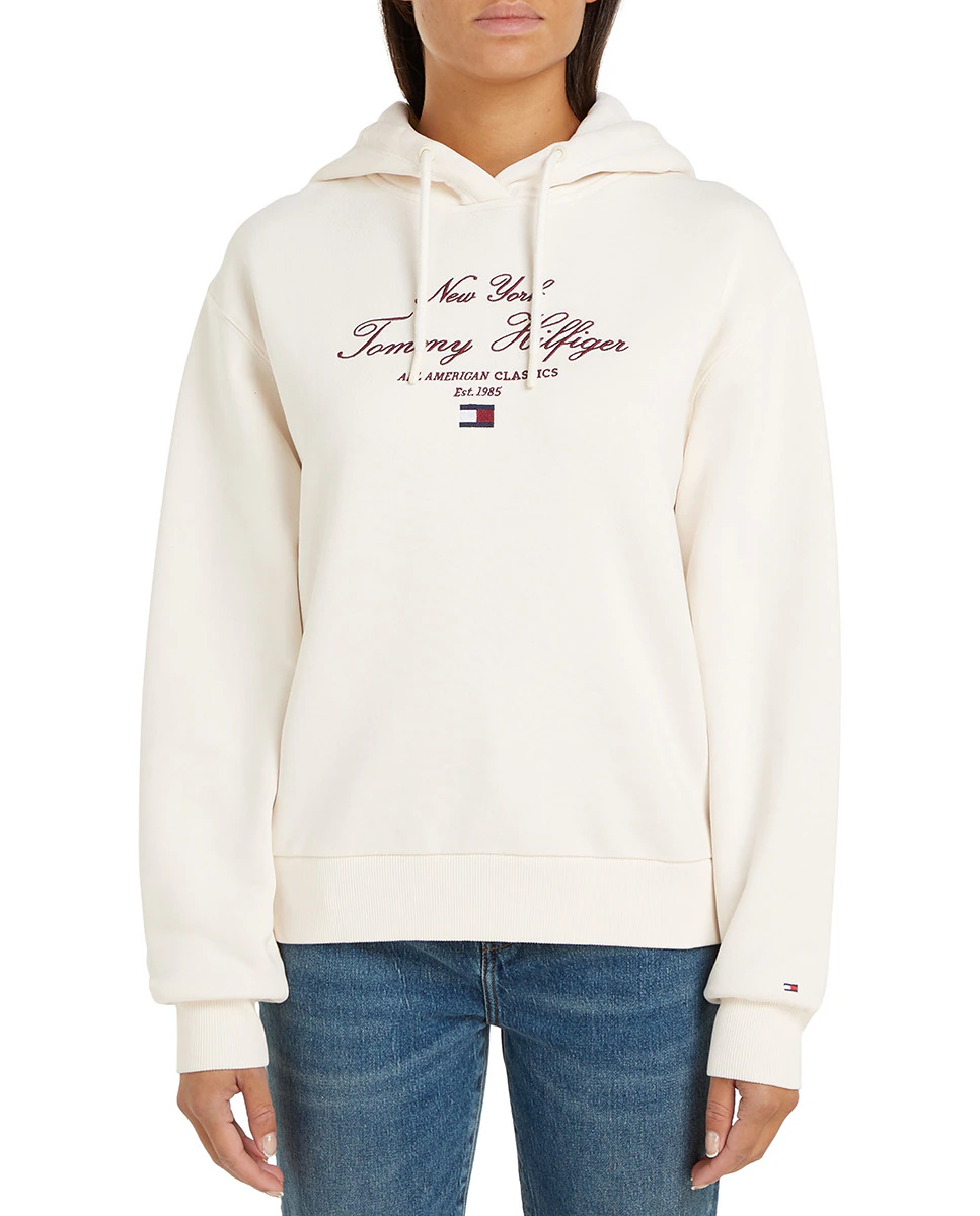 Женская худи с капюшоном и вышитым логотипом спереди Tommy Hilfiger, белый
Женская худи с капюшоном и вышитым логотипом спереди Tommy Hilfiger, белый