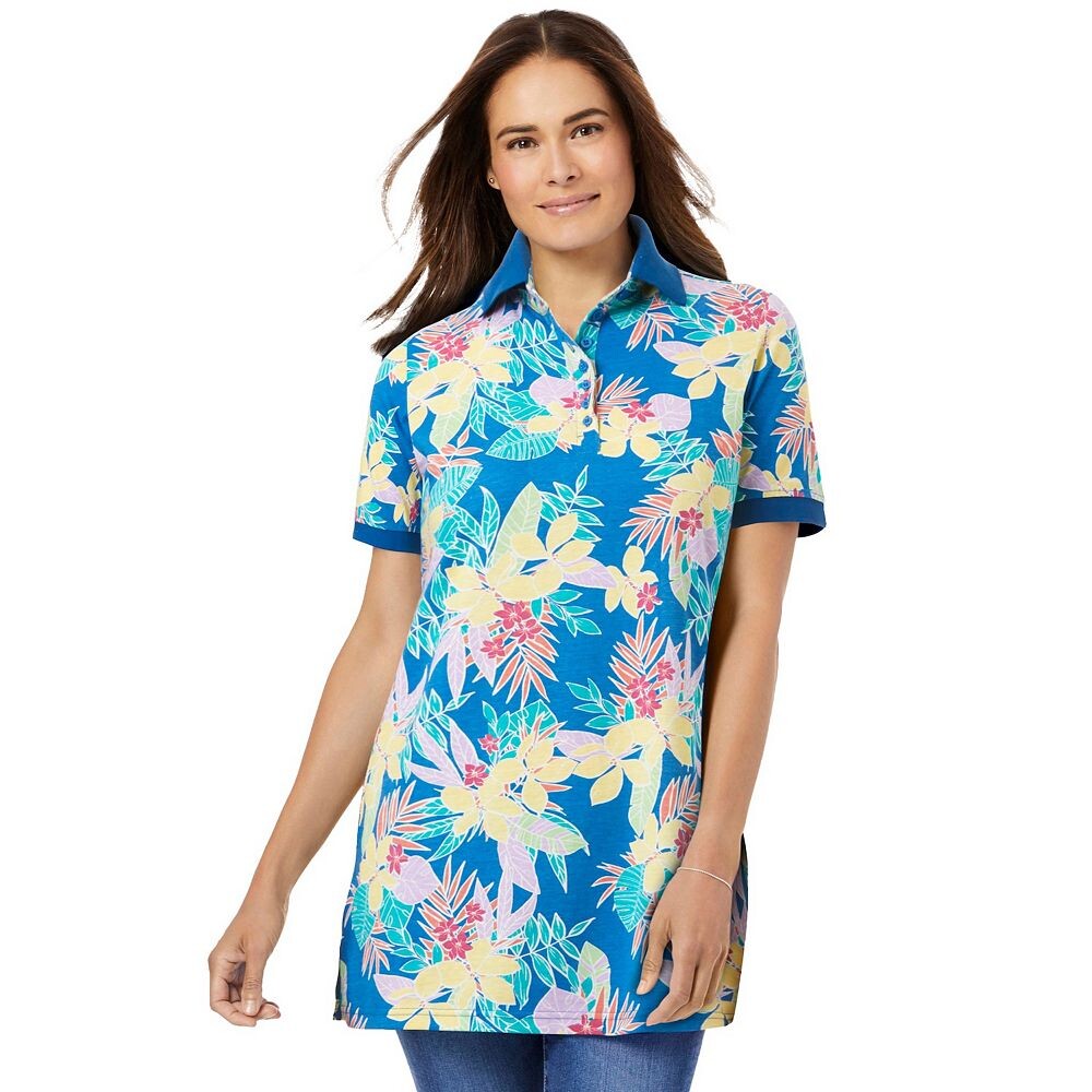 Женщина в женской рубашке поло с короткими рукавами и идеальным принтом больших размеров Woman Within, цвет Bright Cobalt Multi
Женщина в женской рубашке поло с короткими рукавами и идеальным принтом больших размеров Woman Within, цвет Bright Cobalt Multi