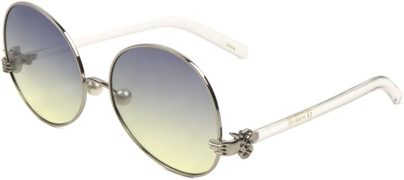 Круглые солнцезащитные очки-бабочки увеличенного размера с перламутровыми носовыми упорами и 3D-шарниром в виде клоунской руки/перчатки Dweebzilla, Transparent & Silver Frame
Круглые солнцезащитные очки-бабочки увеличенного размера с перламутровыми носовыми упорами и 3D-шарниром в виде клоунской руки/перчатки Dweebzilla, Transparent & Silver Frame