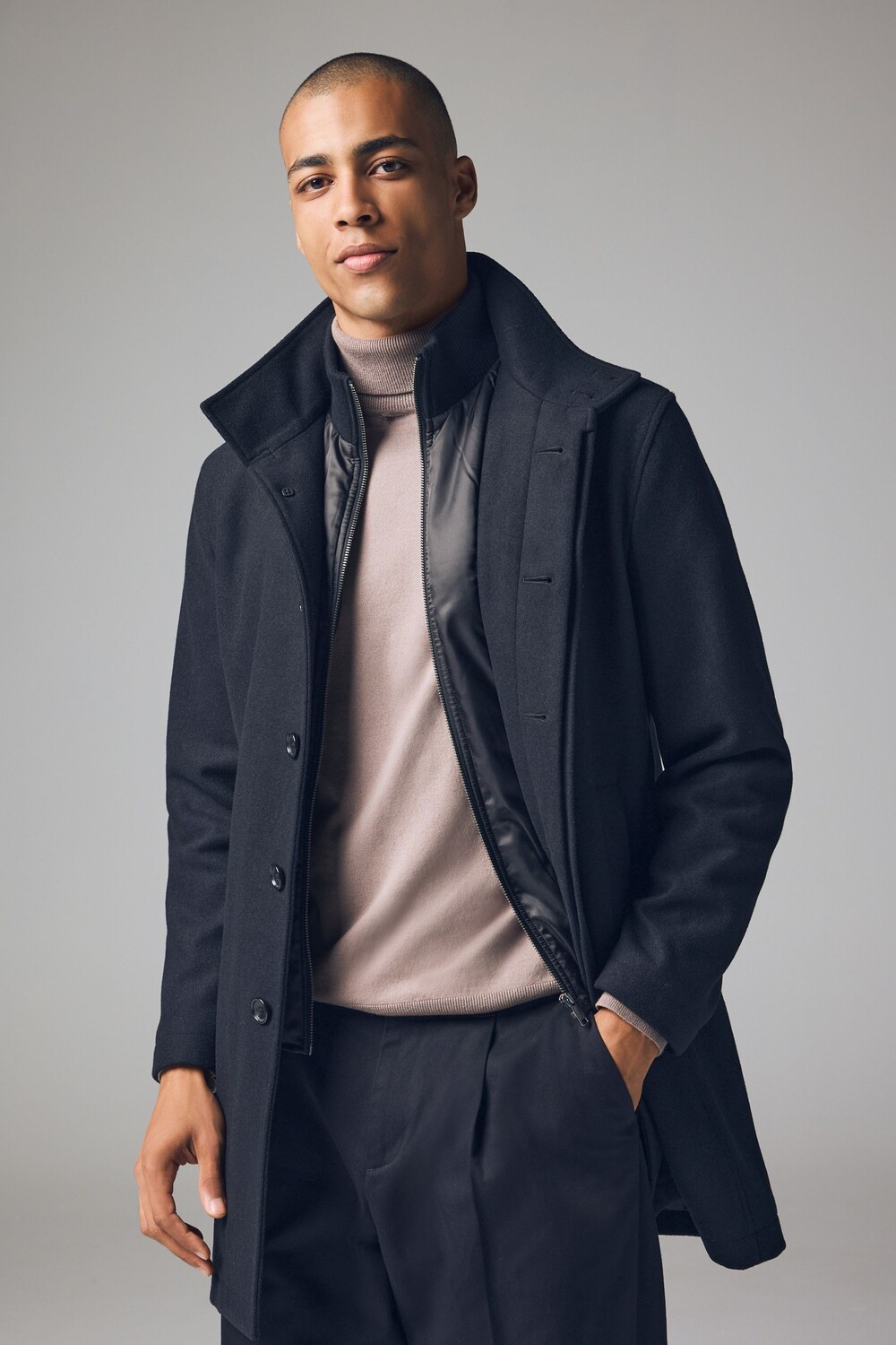 Пальто с воротником стойкой и шерстью Next, черный
Пальто с воротником стойкой и шерстью Next, черный