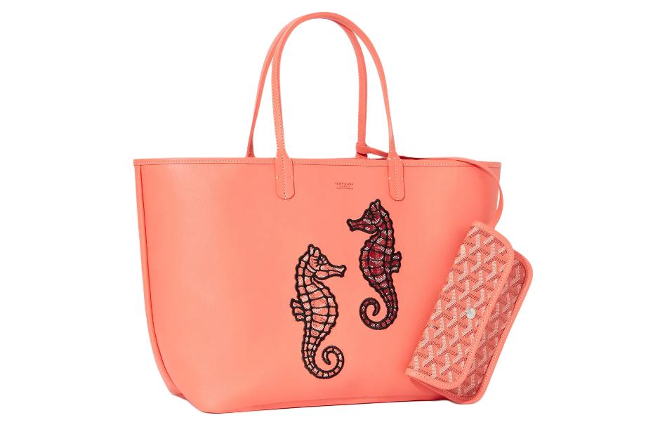 GOYARD Сумка-шоппер из ткани с кожаными вставками малого размера для женщин оранжево-розовая 
GOYARD Сумка-шоппер из ткани с кожаными вставками малого размера для женщин оранжево-розовая