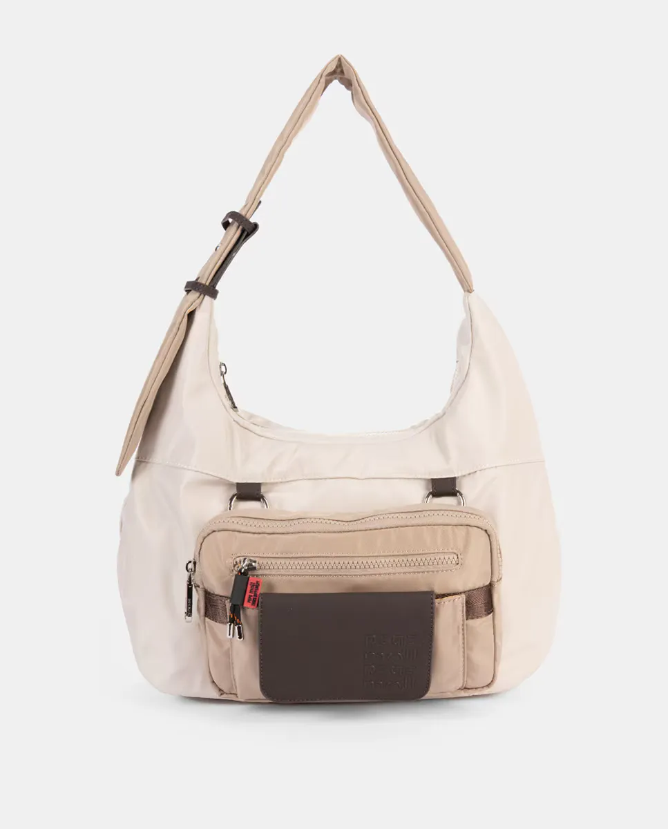 Двухцветная нейлоновая сумка-гондола с застежкой-молнией и регулируемой ручкой. Небольшая сумка, прикрепленная спереди, снимается для индивидуального использования Pepe Moll, бежевый
Двухцветная нейлоновая сумка-гондола с застежкой-молнией и регулируемой ручкой. Небольшая сумка, прикрепленная спереди, снимается для индивидуального использования Pepe Moll, бежевый