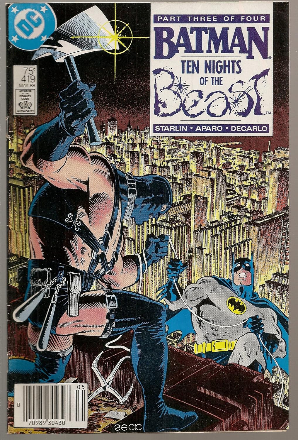 Batman, #419 (Comic Book): TEN Nights of the Beast, Part Three of Four (DC)
Batman, #419 (Comic Book): TEN Nights of the Beast, Part Three of Four (DC)