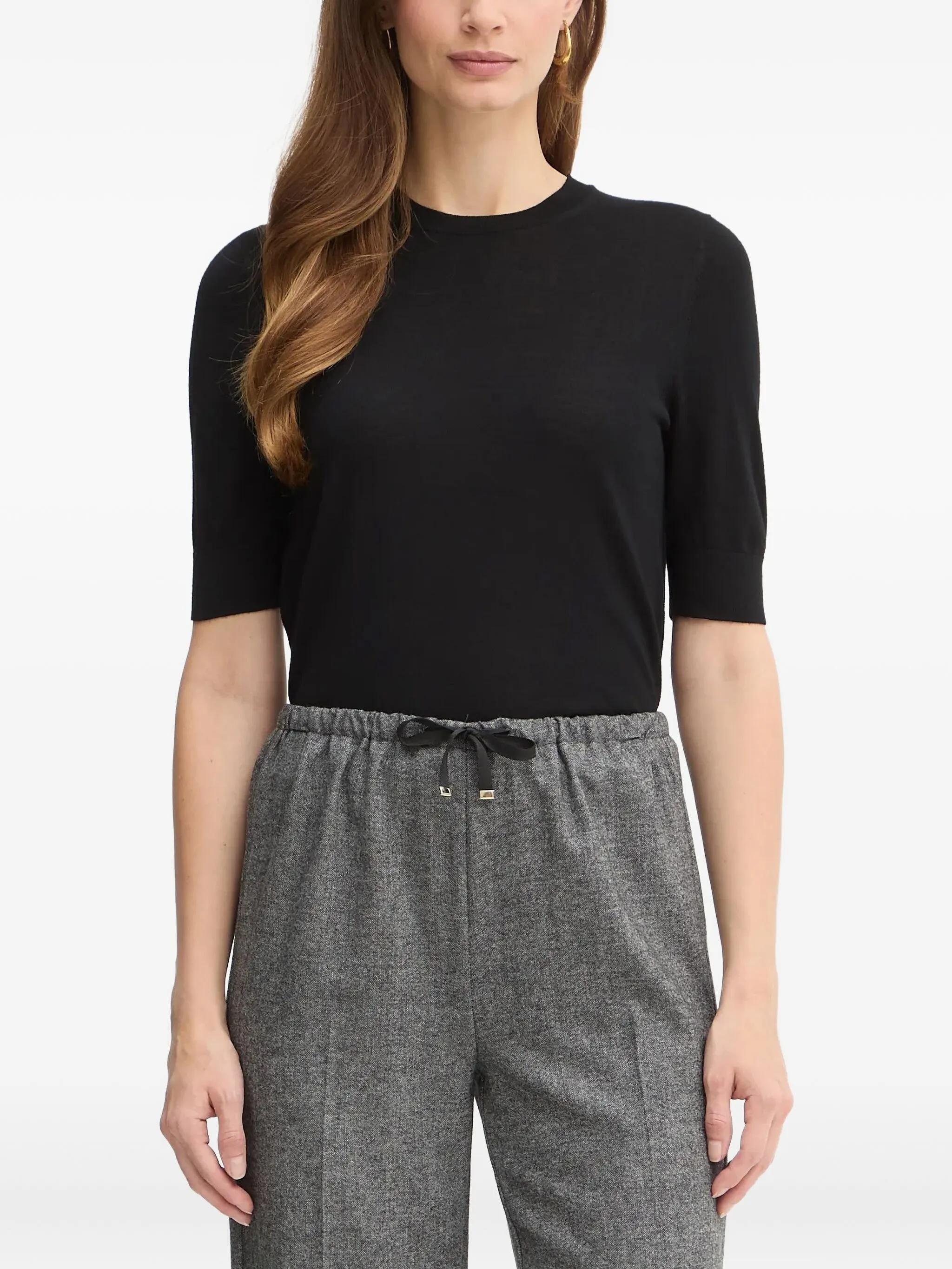 Топ с короткими рукавами Boss, черный
Топ с короткими рукавами Boss, черный