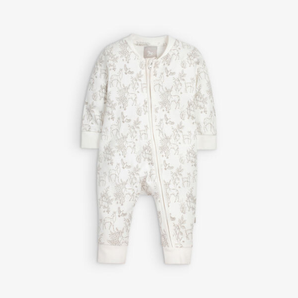 Хлопковый комбинезон с принтом Woodland 0–12 месяцев The Little Tailor, серый