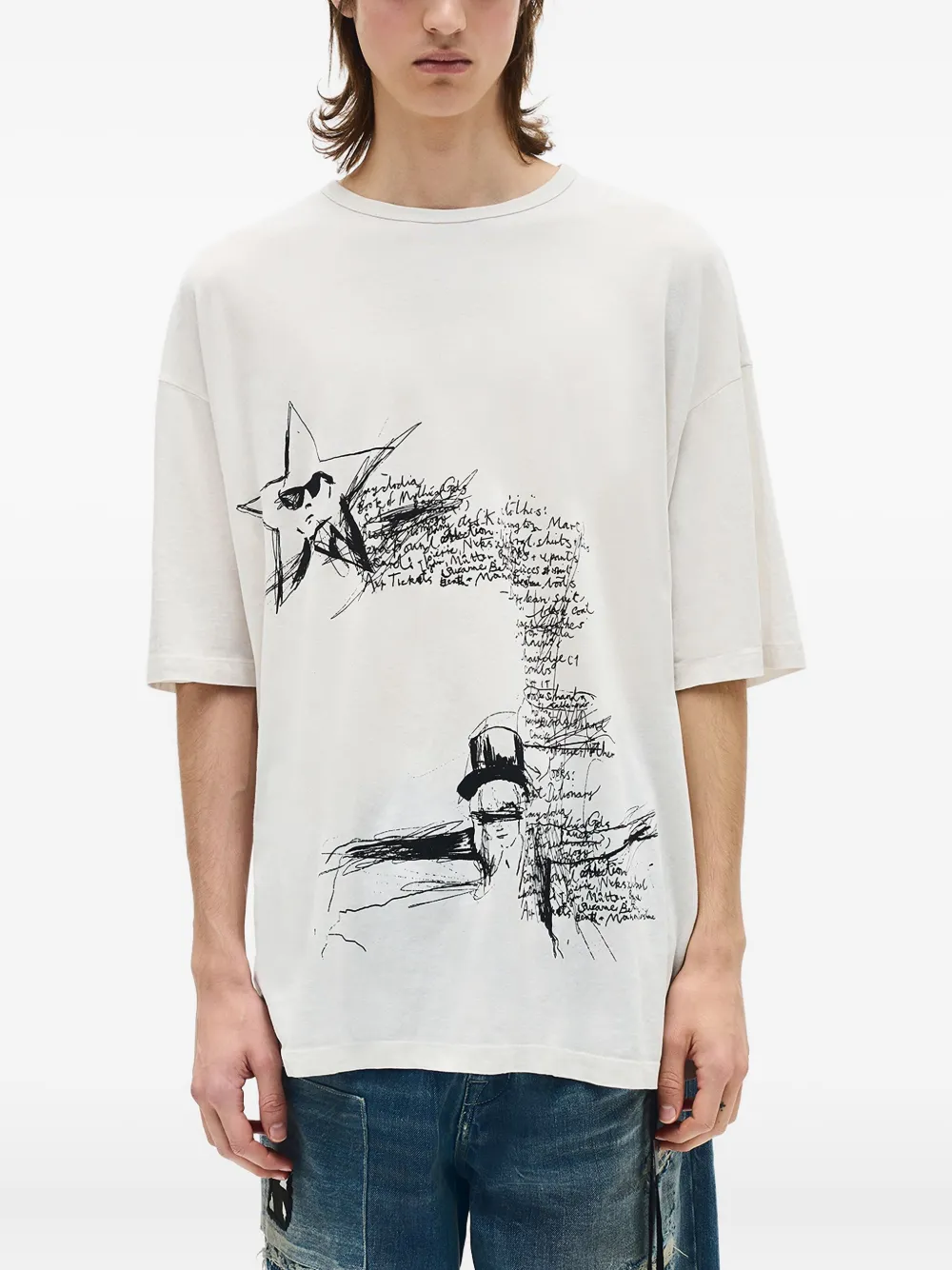 Футболка с принтом в стиле скетчбука Ann Demeulemeester, белый
Футболка с принтом в стиле скетчбука Ann Demeulemeester, белый