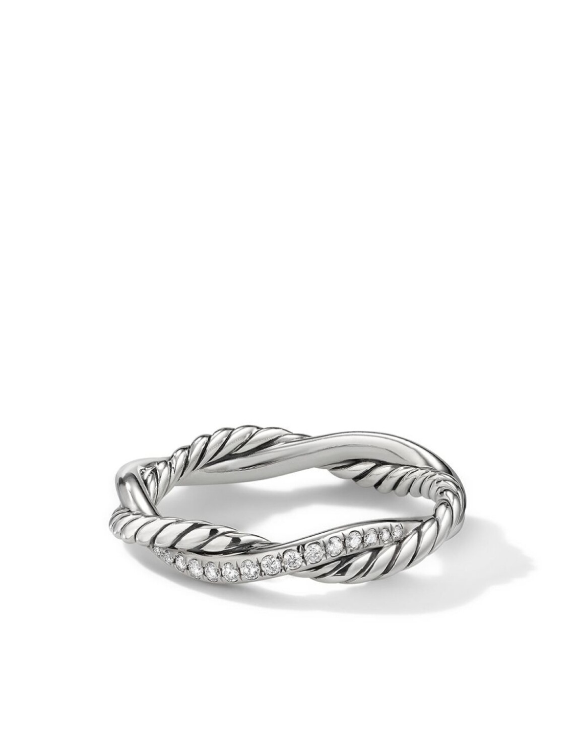 Серебряное кольцо Petite Infinity с бриллиантами David Yurman, серебряный