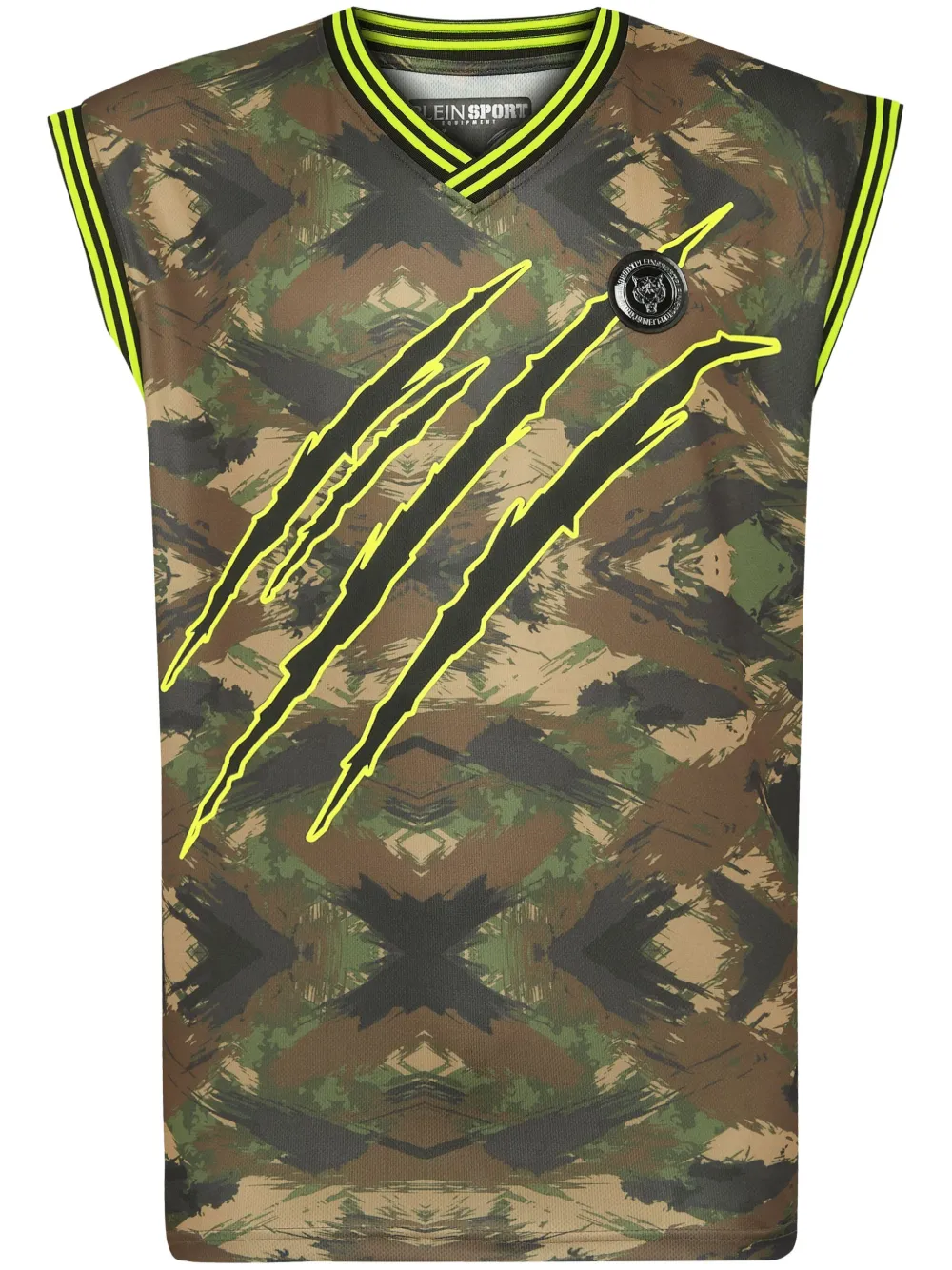 Топ с камуфляжным принтом и логотипом Plein Sport, зеленый
Топ с камуфляжным принтом и логотипом Plein Sport, зеленый