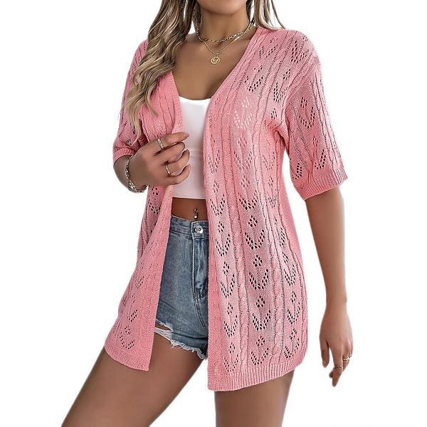 Женский кардиган с коротким рукавом в стиле бохо Yesfashion, Pink
Женский кардиган с коротким рукавом в стиле бохо Yesfashion, Pink