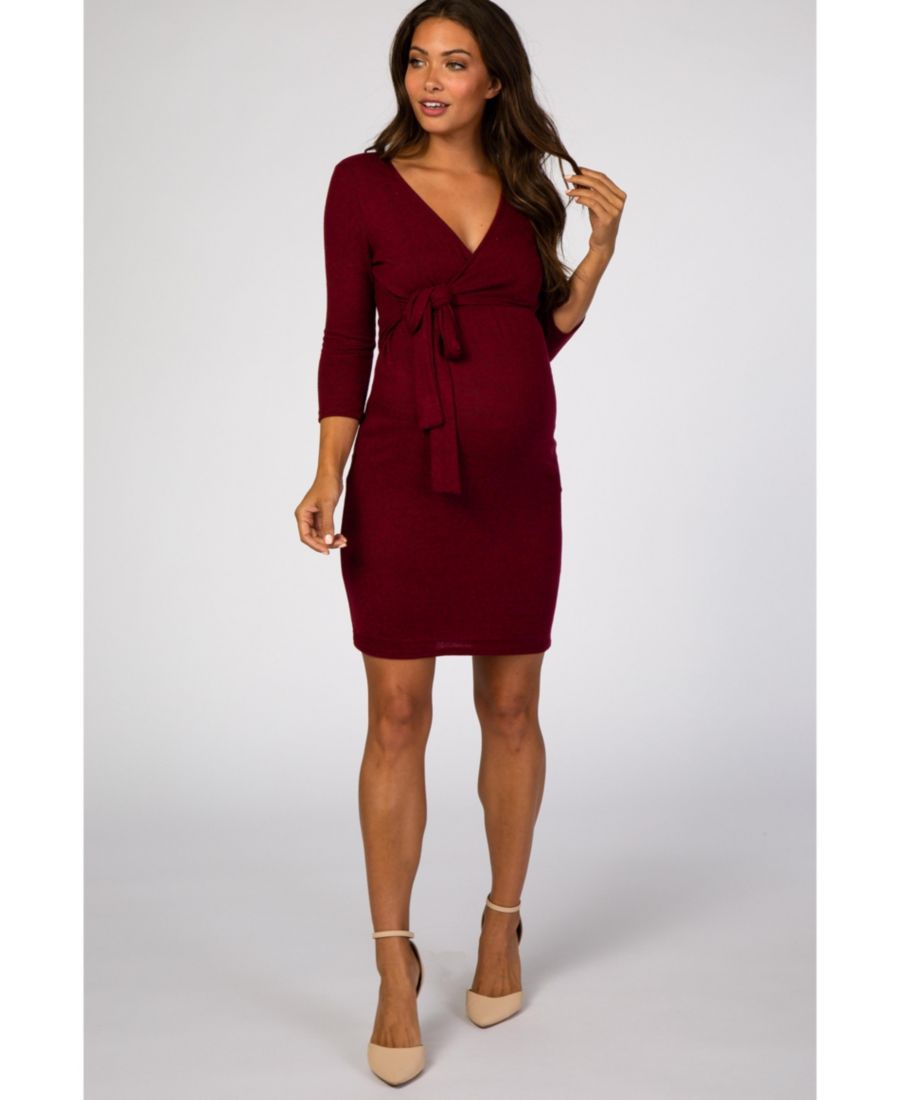 Платье для беременных бордового цвета из ворсистой вязки с запахом, приталенное, для беременных/кормящих мам Pinkblush, Burgundy
Платье для беременных бордового цвета из ворсистой вязки с запахом, приталенное, для беременных/кормящих мам Pinkblush, Burgundy
