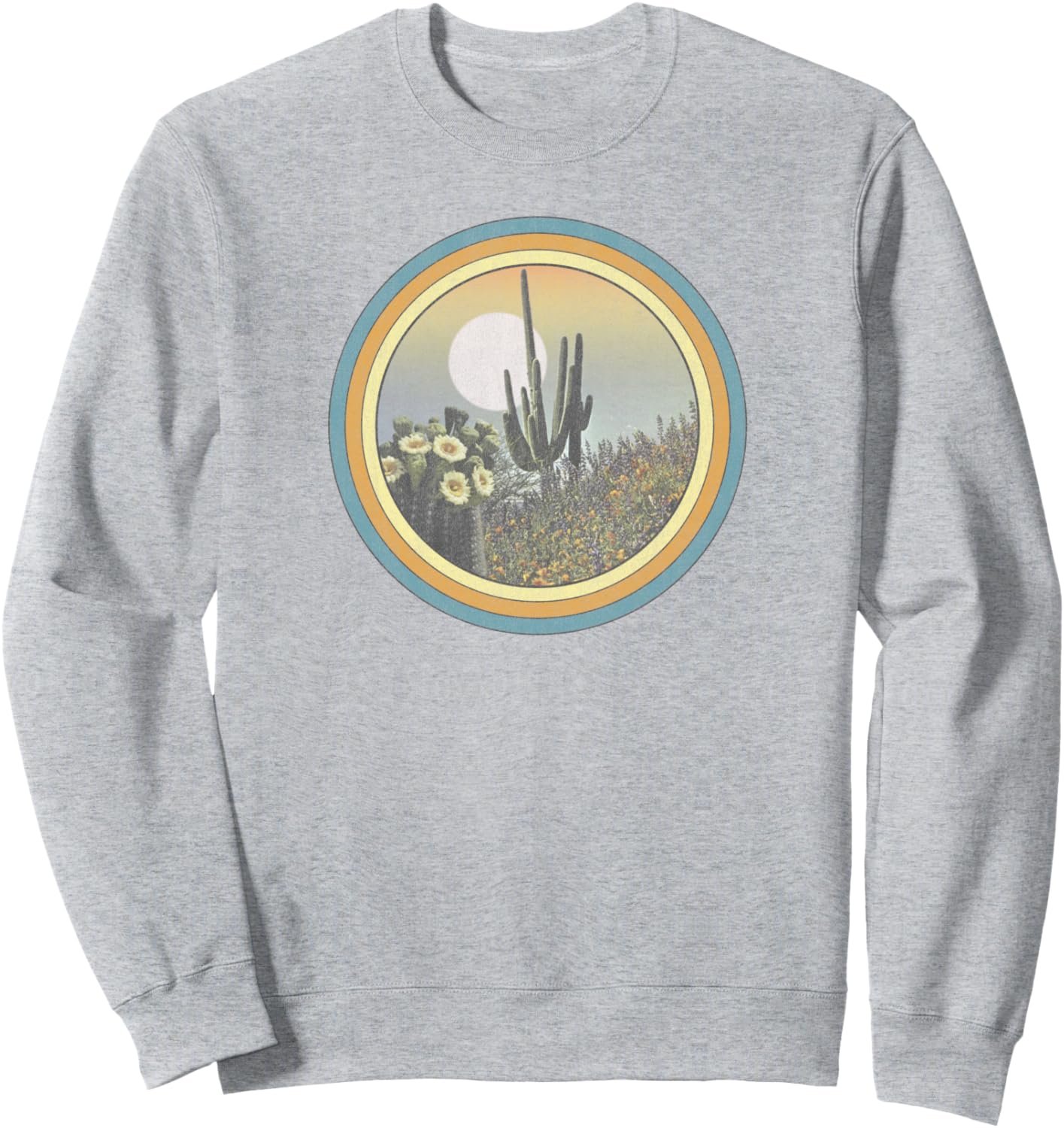 Винтажная толстовка с изображением цветного кактуса, солнца в пустыне и круга Trendy Apparel, серый
Винтажная толстовка с изображением цветного кактуса, солнца в пустыне и круга Trendy Apparel, серый