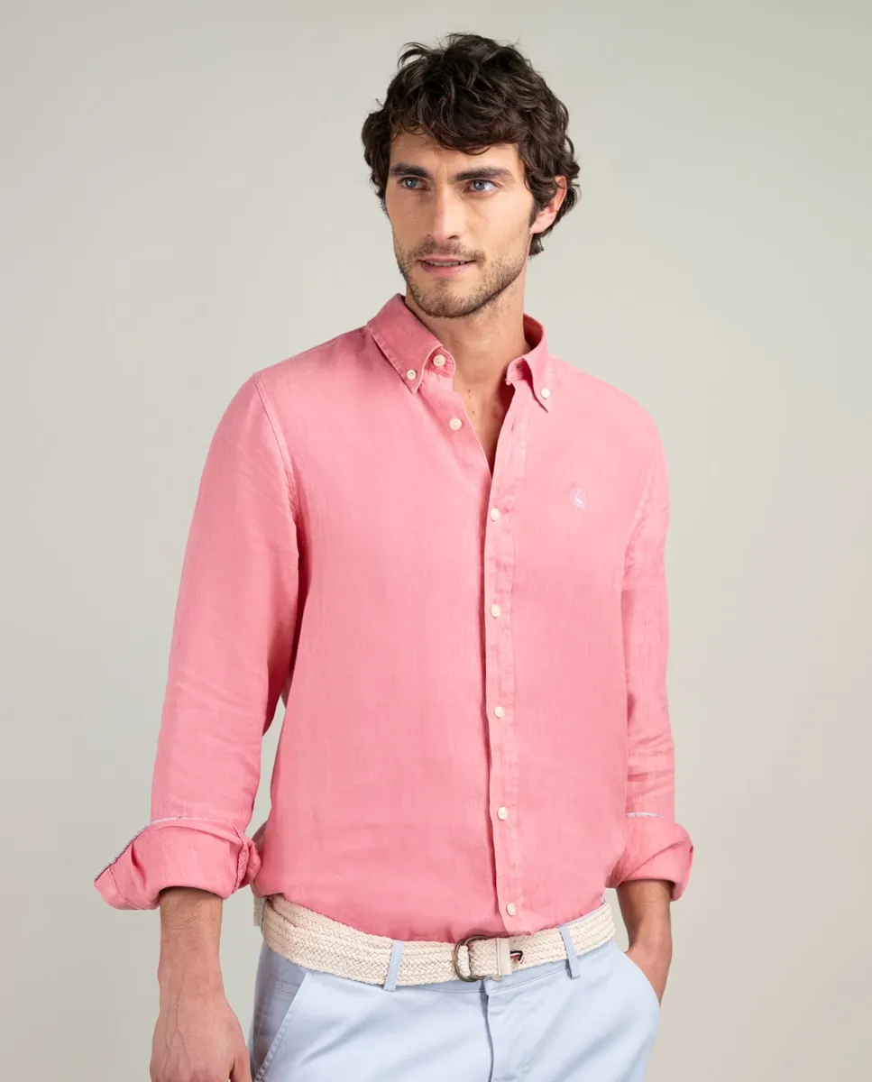 Рубашка из крашеного в готовом виде льна El Ganso, коралловый 
Рубашка из крашеного в готовом виде льна El Ganso, коралловый