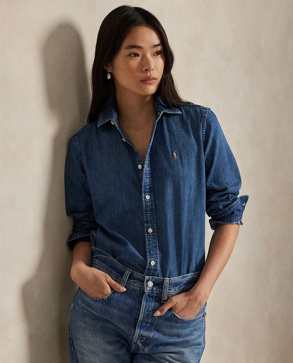 Женская рубашка из хлопка с длинным рукавом Polo Ralph Lauren, синий
Женская рубашка из хлопка с длинным рукавом Polo Ralph Lauren, синий