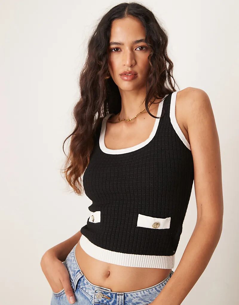 Вязаный жилет New Look с отделкой черного цвета
Вязаный жилет New Look с отделкой черного цвета