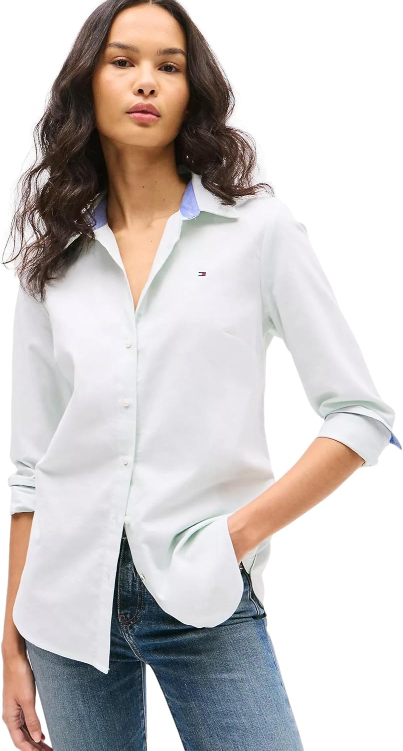 Женская рубашка Tommy Hilfiger с воротником на пуговицах и регулируемыми рукавами, Minty Essence
Женская рубашка Tommy Hilfiger с воротником на пуговицах и регулируемыми рукавами, Minty Essence