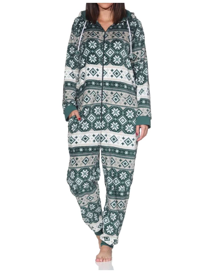 NORMANN Пижамный комбинезон в норвежском стиле, коралловый флис, зеленый
NORMANN Пижамный комбинезон в норвежском стиле, коралловый флис, зеленый