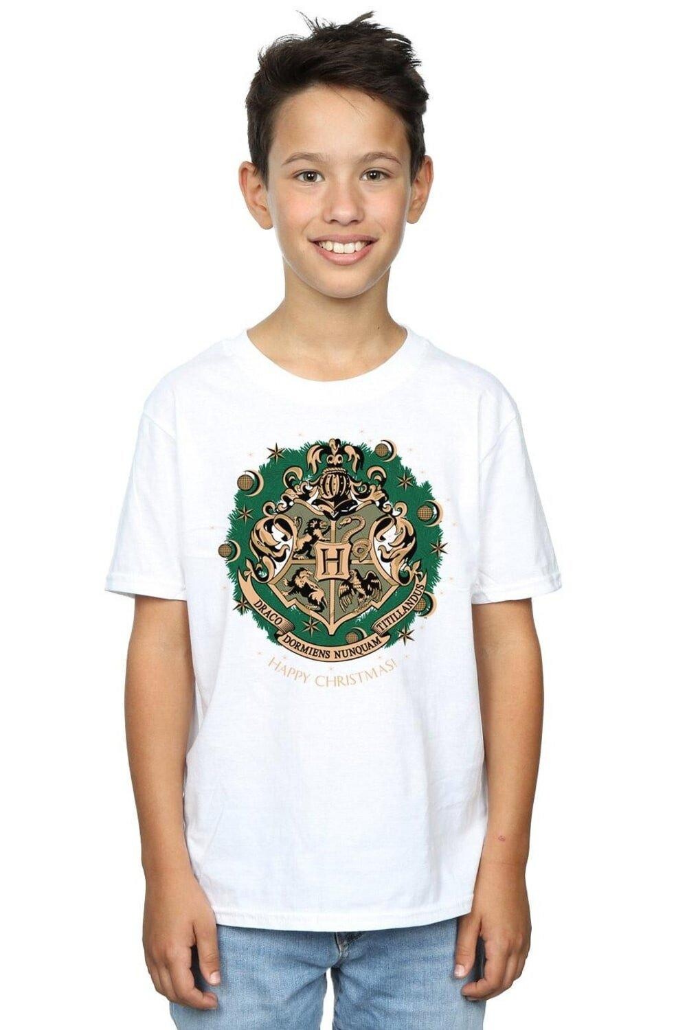 Хлопковая рождественская футболка с венком Harry Potter, белый
Хлопковая рождественская футболка с венком Harry Potter, белый