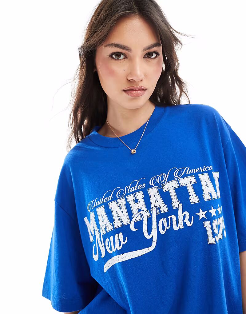 Футболка свободного кроя ASOS DESIGN из льна с принтом Нью-Йорка ярко-синего цвета
Футболка свободного кроя ASOS DESIGN из льна с принтом Нью-Йорка ярко-синего цвета