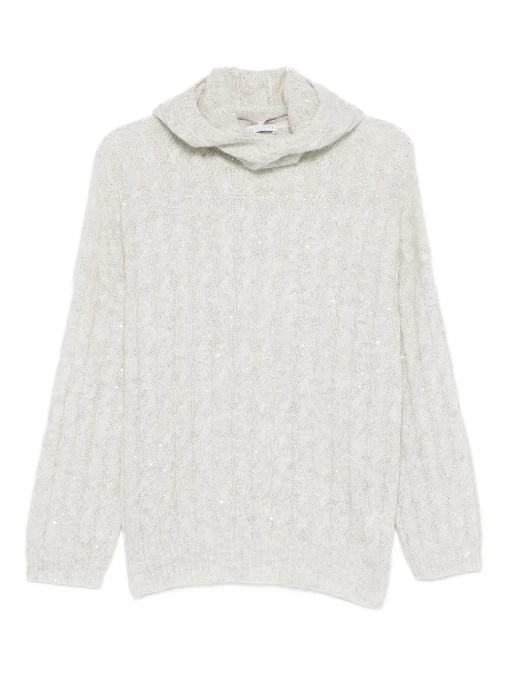 Джемпер с косами, украшенный пайетками Brunello Cucinelli, серый
Джемпер с косами, украшенный пайетками Brunello Cucinelli, серый