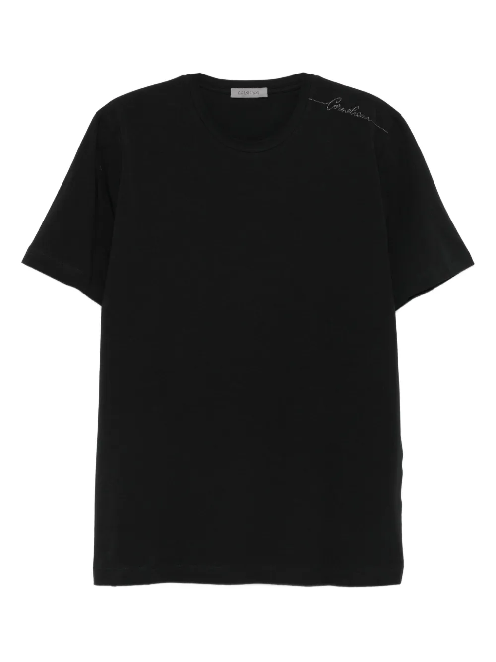 Футболка с круглым вырезом и вышитыми деталями Corneliani, черный
Футболка с круглым вырезом и вышитыми деталями Corneliani, черный