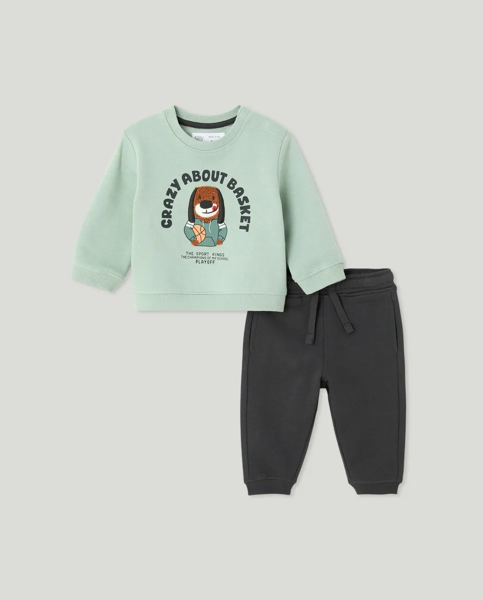 Детский комплект из 2 предметов: длинная толстовка с принтом + штаны Baby El Corte Inglés, светло-зеленый
Детский комплект из 2 предметов: длинная толстовка с принтом + штаны Baby El Corte Inglés, светло-зеленый