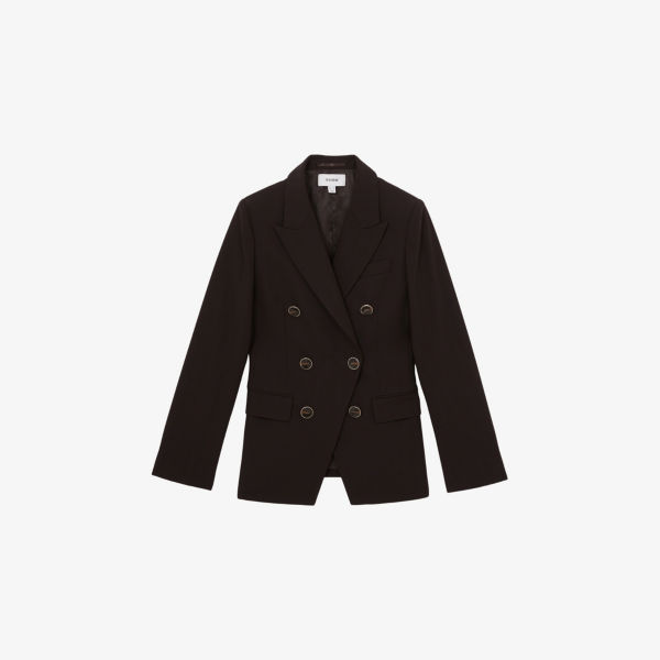 Пиджак двубортный Reiss с острыми лацканами, коричневый 
Пиджак двубортный Reiss с острыми лацканами, коричневый