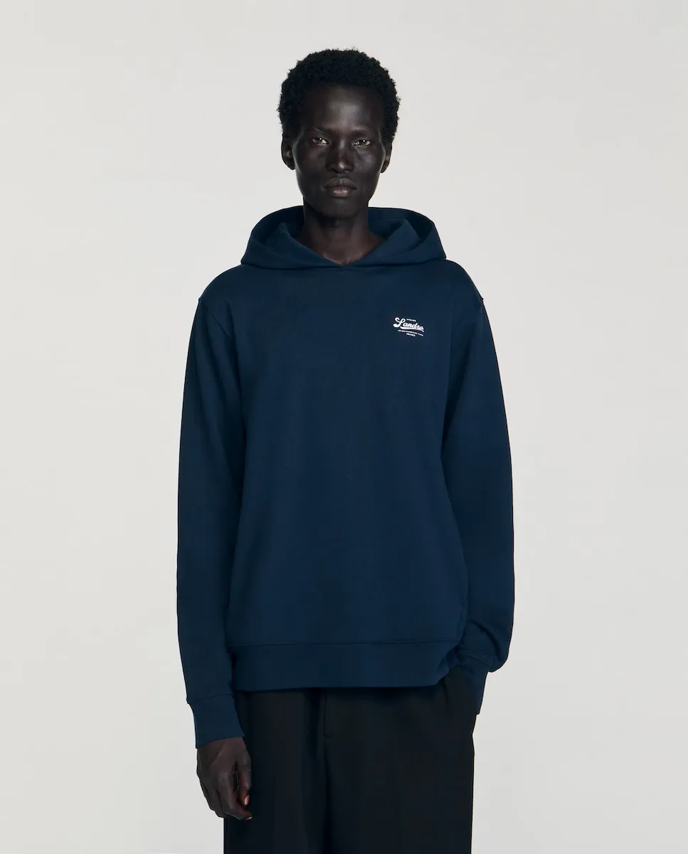 Мужская толстовка с капюшоном и логотипом Sandro, синий
Мужская толстовка с капюшоном и логотипом Sandro, синий