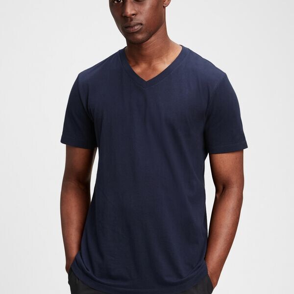 Футболка из хлопка с v-образным вырезом Gap, синий
Футболка из хлопка с v-образным вырезом Gap, синий