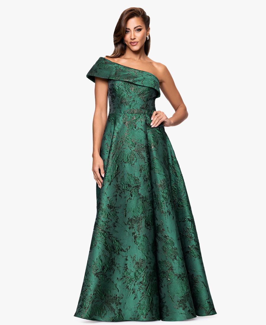 Женское жаккардовое бальное платье на одно плечо XSCAPE, Dark Green
Женское жаккардовое бальное платье на одно плечо XSCAPE, Dark Green
