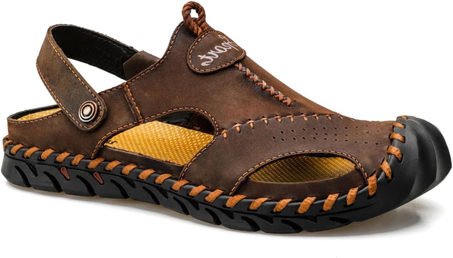 Удобные ортопедические сандалии Crysterris для мужчин, летние кожаные тапочки с закрытым носком, 40EU C
Удобные ортопедические сандалии Crysterris для мужчин, летние кожаные тапочки с закрытым носком, 40EU C