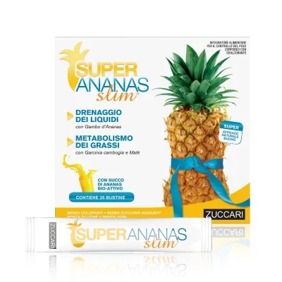 Super Pineapple Slim, 25 пакетиков, добавка для похудения Zuccari 
Super Pineapple Slim, 25 пакетиков, добавка для похудения Zuccari