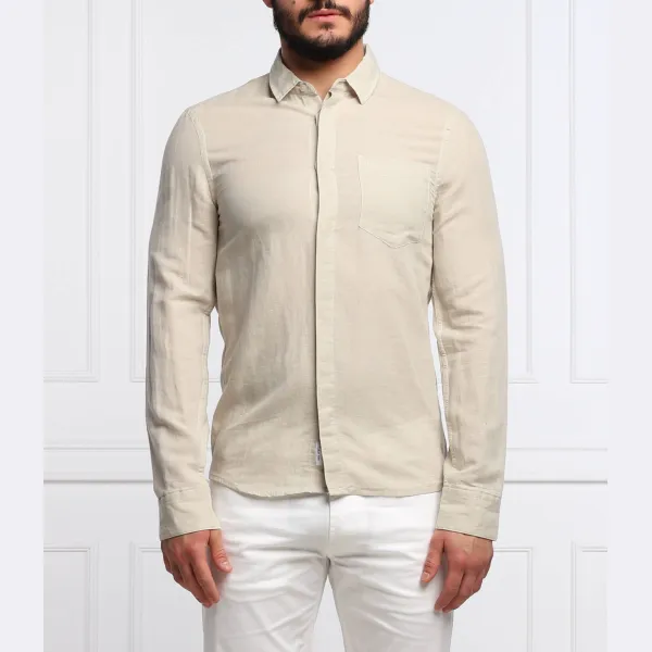 Льняная рубашка узкого кроя Calvin Klein, бежевый
Льняная рубашка узкого кроя Calvin Klein, бежевый