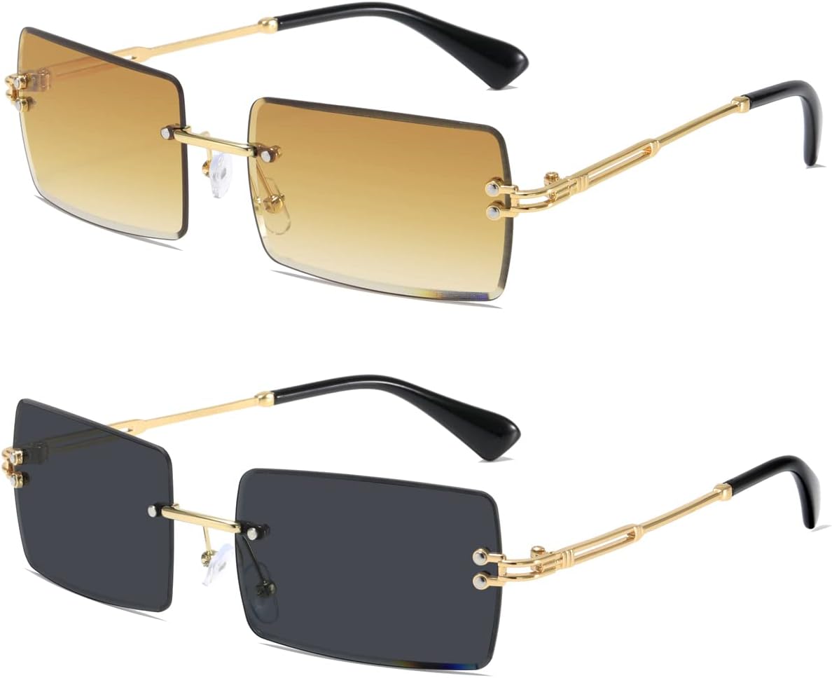 Модные солнцезащитные очки без оправы прямоугольной формы для женщин и мужчин, квадратной формы, сверхлегкие, с защитой от УФ-излучения UV400, унисекс, артикул 9031 aisswzber, 2pack
Модные солнцезащитные очки без оправы прямоугольной формы для женщин и мужчин, квадратной формы, сверхлегкие, с защитой от УФ-излучения UV400, унисекс, артикул 9031 aisswzber, 2pack