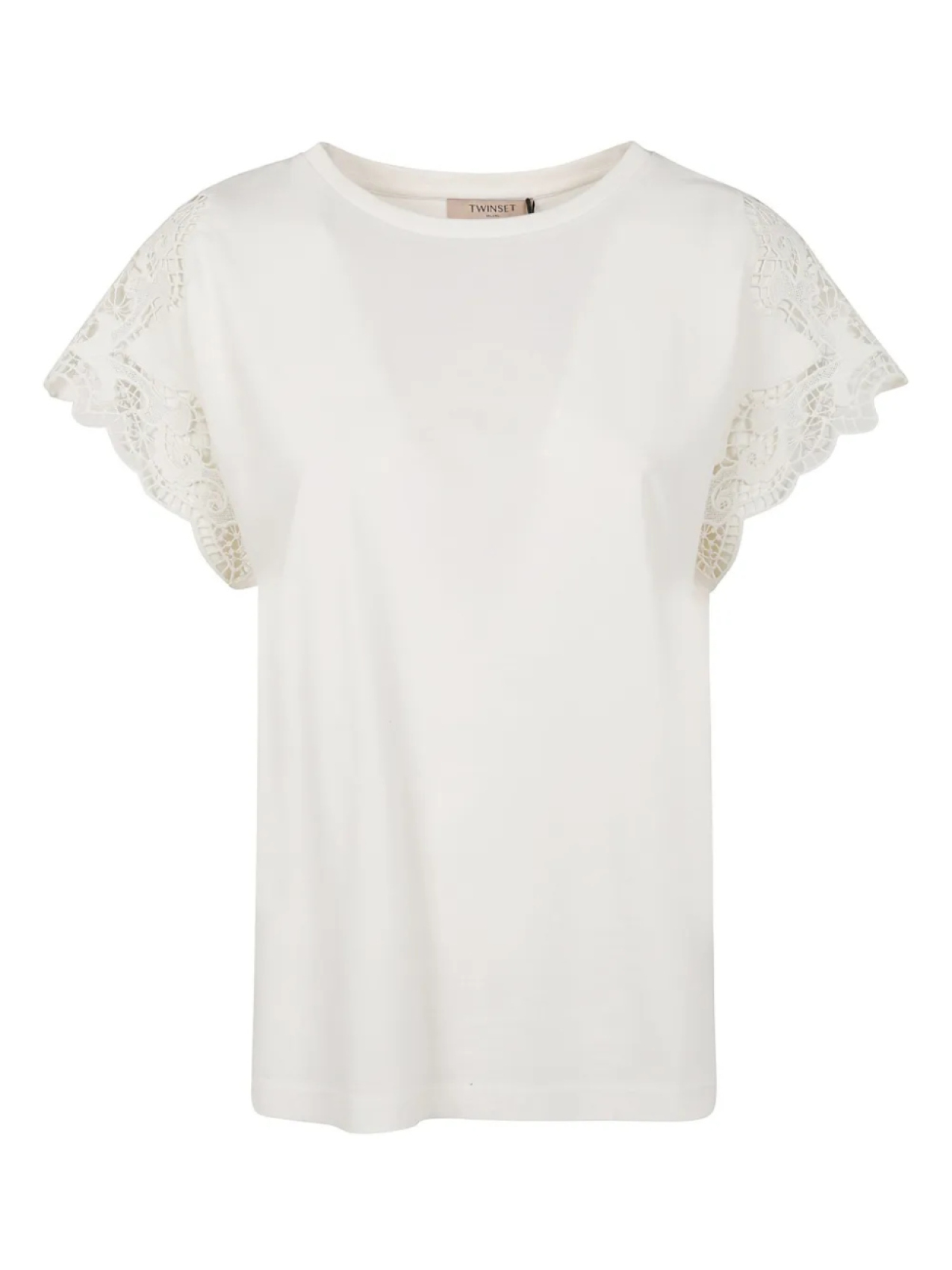 Топ с короткими рукавами и кружевом TWINSET, белый
Топ с короткими рукавами и кружевом TWINSET, белый