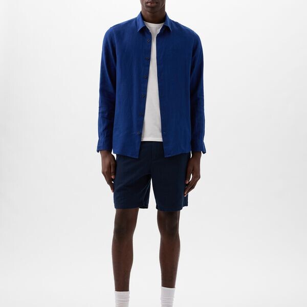 Шорты-Бермуды свободного покроя из хлопка и льна Gap, синий
Шорты-Бермуды свободного покроя из хлопка и льна Gap, синий