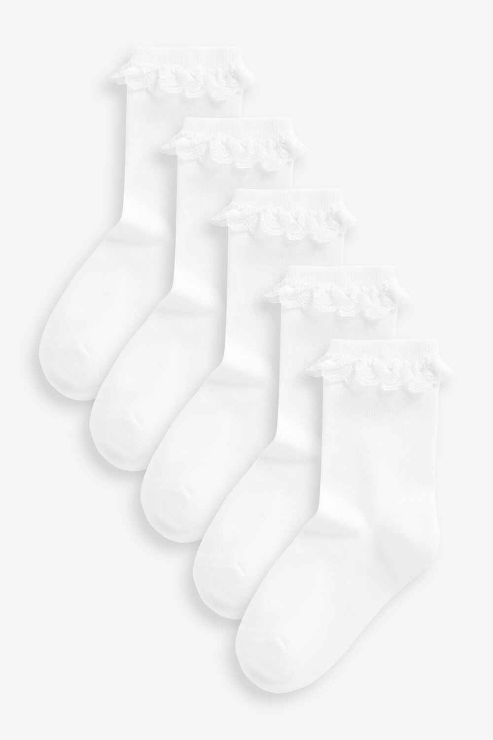 Набор из 5 пар школьных носков с мягкой подошвой из высокого содержания хлопка и рюшами Next, белый
Набор из 5 пар школьных носков с мягкой подошвой из высокого содержания хлопка и рюшами Next, белый