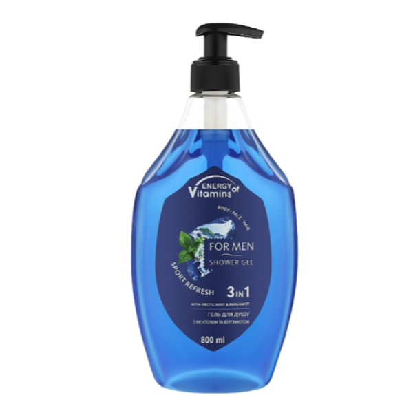 Мужской гель для душа 3 в 1 sport refresh, 800 мл Energy Of Vitamins Men
Мужской гель для душа 3 в 1 sport refresh, 800 мл Energy Of Vitamins Men