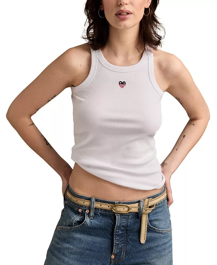 Женский топ-майка с вышивкой Americana Lucky Brand, белый
Женский топ-майка с вышивкой Americana Lucky Brand, белый