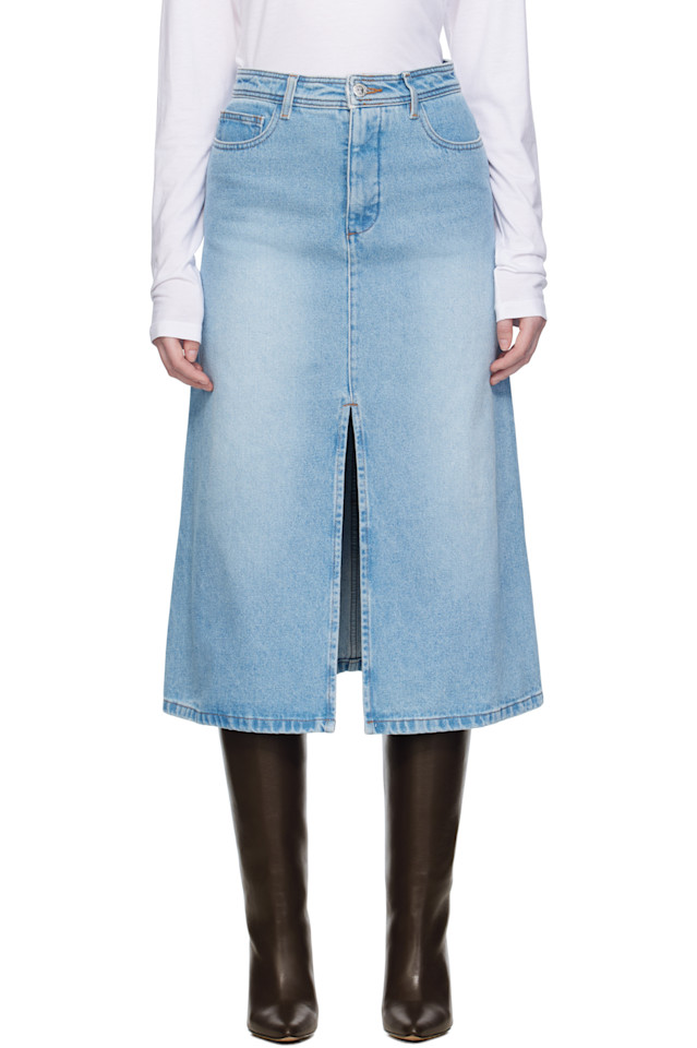 A.P.C. Синяя джинсовая юбка миди из Джорджии
A.P.C. Синяя джинсовая юбка миди из Джорджии