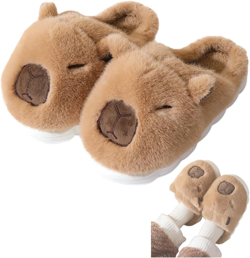 EIVCIVB Милые тапочки для женщин и мужчин, зимние с животным узором, пушистые домашние, забавные тапочки, открытый носок, плюшевые, для дома, комнатные, коричневый
EIVCIVB Милые тапочки для женщин и мужчин, зимние с животным узором, пушистые домашние, забавные тапочки, открытый носок, плюшевые, для дома, комнатные, коричневый