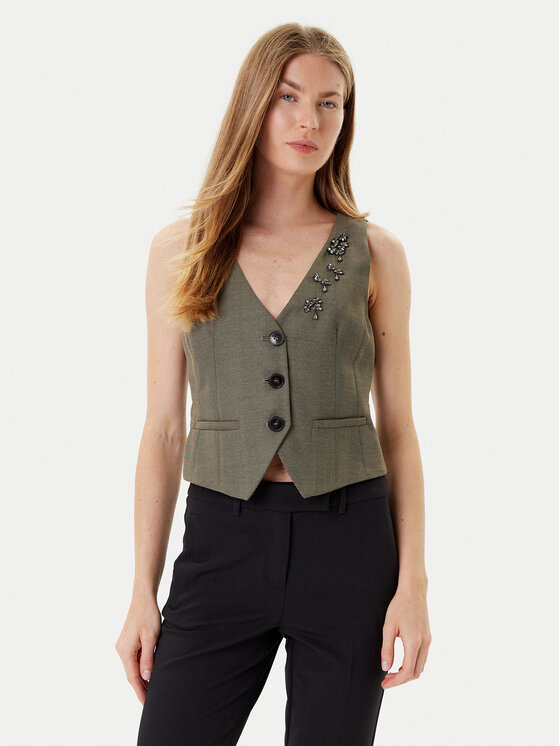 Жилет slim fit Cantico 2523156031 Marella, хаки
Жилет slim fit Cantico 2523156031 Marella, хаки