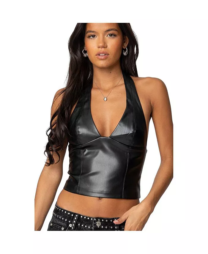 Женский топ-бюстье Tana из искусственной кожи Edikted, черный 
Женский топ-бюстье Tana из искусственной кожи Edikted, черный