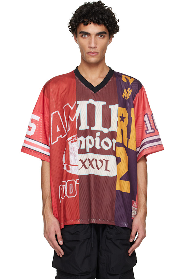 Футболка из сетчатой ткани оверсайз с вставками Amiri, красный
Футболка из сетчатой ткани оверсайз с вставками Amiri, красный