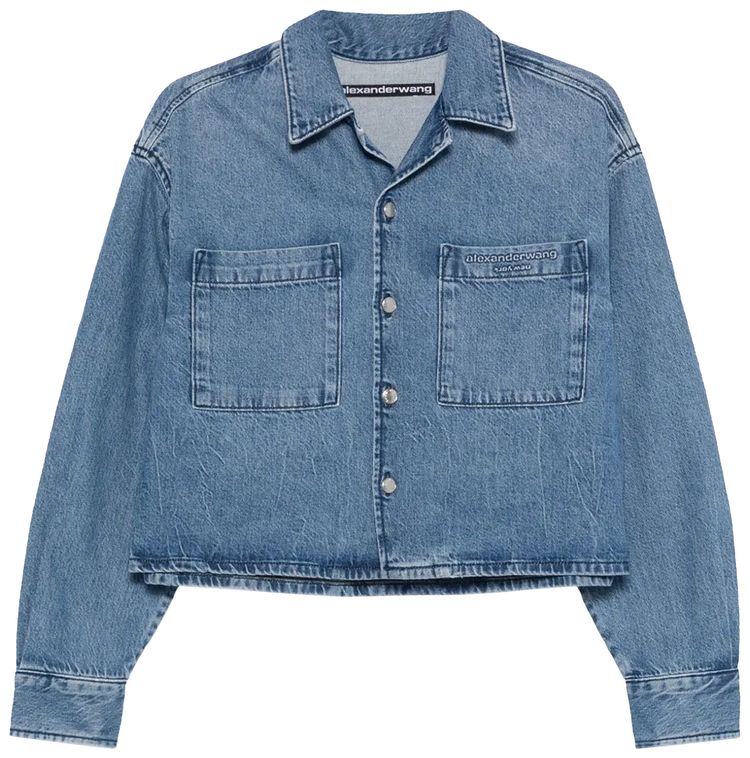 Укороченная рубашка с длинными рукавами Alexander Wang, синий
Укороченная рубашка с длинными рукавами Alexander Wang, синий